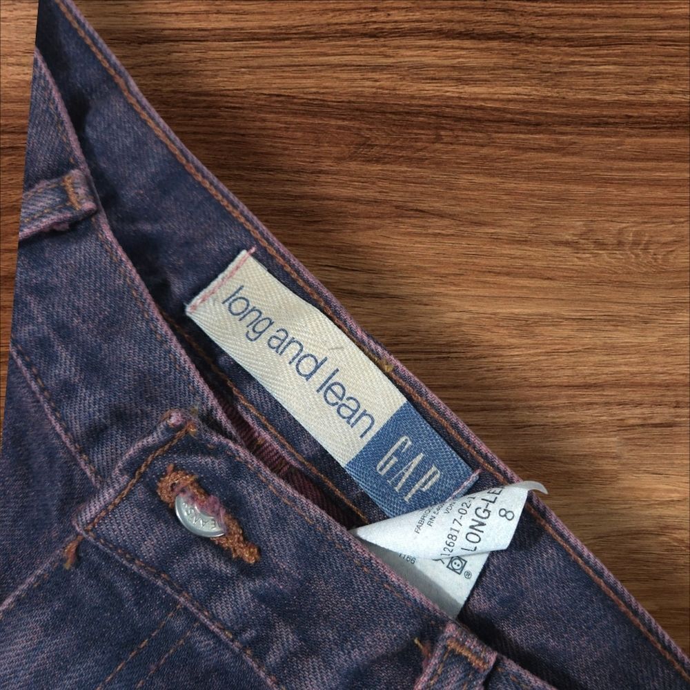 GAP Long and Lean Red Tinted Dark Denim Bootcut Jeans - Picture 3 of 6